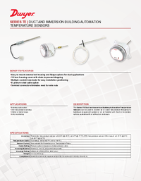Thumbnail of document Data Sheet - TE Duct & Immersion Bldg Automation Temp Sensor